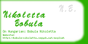 nikoletta bobula business card